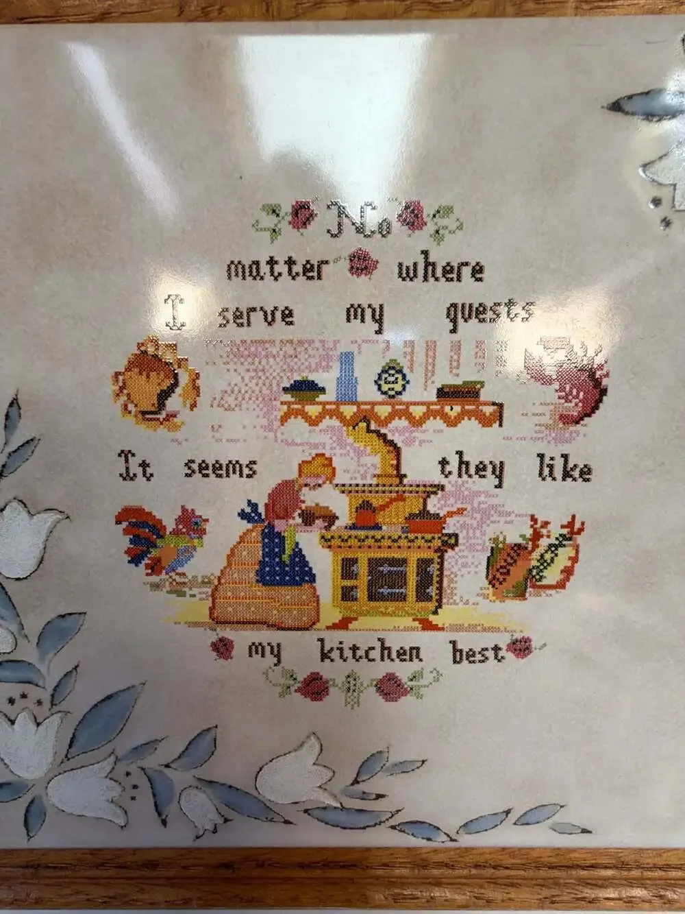 Vintage Frank La Rose Handcrafted Decorative Ceramic Kitchen Tile Wall Art